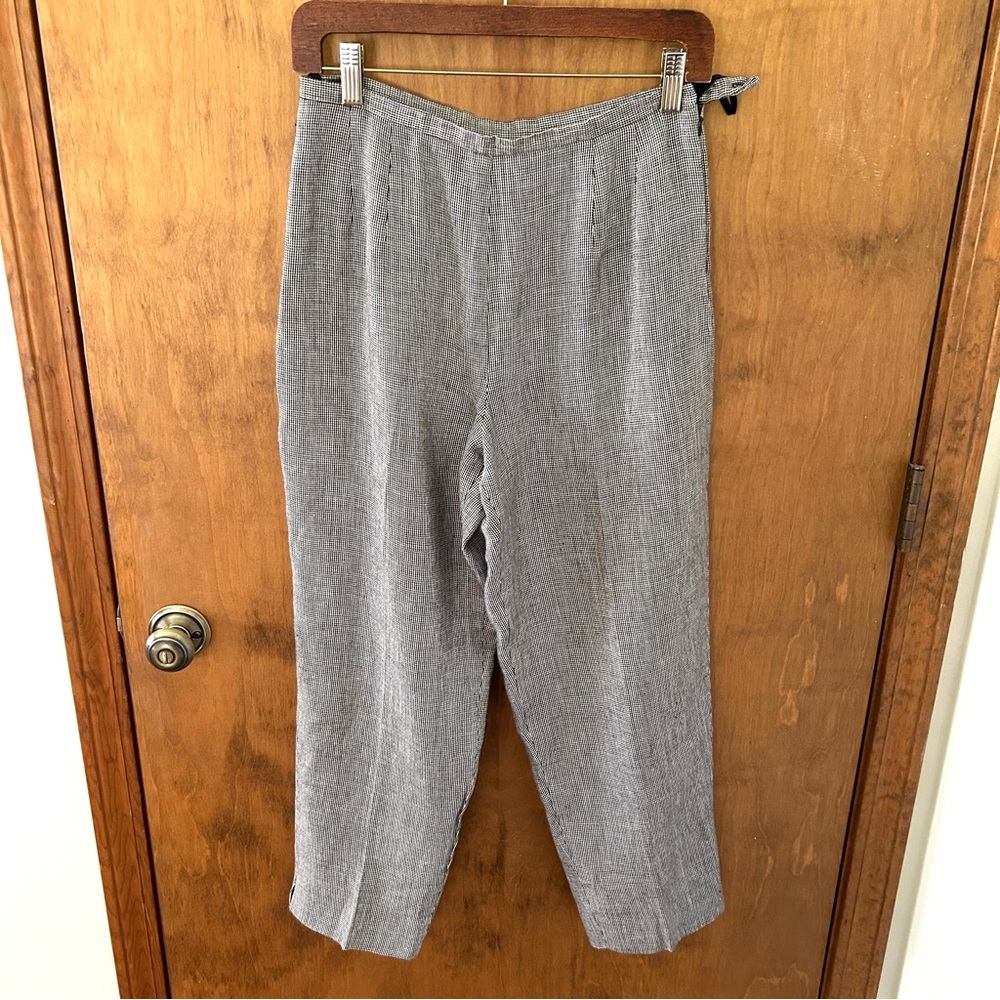 Talbots Petites Irish Linen Houndstooth Dress Pants. Size 8.